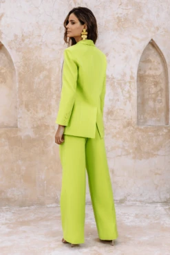 RAVEN Tailored Straight Leg Trousers In Chartreuse -Lavish Alice 12 90705294 86f2 4767 8548 c5269a82f84e
