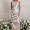 DARCY Satin Cowl Neck Maxi Dress In Cream -Lavish Alice 51