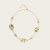 KARIA Hammered Effect Oval Charm Gold Necklace -Lavish Alice BraceletGold 3