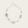 KARIA Hammered Effect Oval Charm Silver Necklace -Lavish Alice BraceletSilver 3