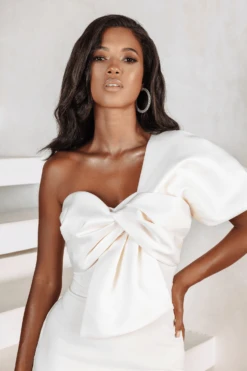 ELSIE Twist Front One Shoulder Midi Dress In Sand -Lavish Alice Elsie2