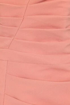 HAILEY Pleated Bardot Midi Dress In Coral -Lavish Alice LA 183DS04A ORN 4