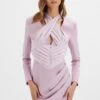 MIA Satin Mix Halterneck Blazer Dress In Lilac -Lavish Alice LA 222DS09 PUR 6944