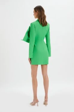 ROSALIE Bow Detail Mini Blazer Dress In Green -Lavish Alice LA 242DS08 GRN 6825