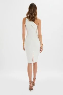 BILLIE One Shoulder Midi Dress In White -Lavish Alice LA 242DS23 WHT 5771