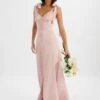 REVE Satin Tie Shoulder Maxi Dress In Pink -Lavish Alice LA 244BR05 PNK 9444