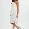 PANDORA Asymmetric Oversized Statement Bow Midi Dress In White -Lavish Alice LA 261DS54 WHT 1485