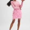 SELENE Embellished Feather Mini Dress In Pink -Lavish Alice LA 262DS16 PNK 2091