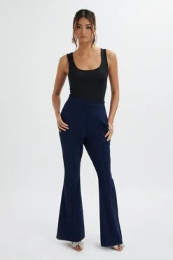 EMELIE Fit & Flare Trousers In Navy 8 EMELIE Fit & Flare Trousers In Navy -Lavish Alice LA 271BM48 NVY 7094