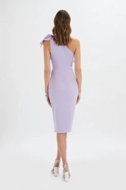 CAMERON One Shoulder Statement Bow Midi Dress In Lilac 9 CAMERON One Shoulder Statement Bow Midi Dress In Lilac -Lavish Alice LA 271DS12 PUR 0081