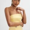 FLUER Bandeau Tailored Midi Dress In Pastel Yellow -Lavish Alice LA 271DS14 YLL 0924