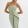 BONNIE Waterfall Frill Midi Dress In Sage Green -Lavish Alice LA 271DS24 GRN 5740