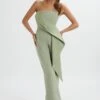ADA Waterfall Frill Jumpsuit In Sage Green -Lavish Alice LA 271JS42 GRN 6399