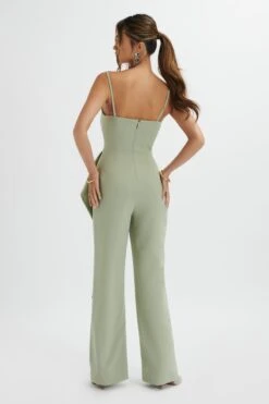 ADA Waterfall Frill Jumpsuit In Sage Green -Lavish Alice LA 271JS42 GRN 6455