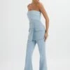 MACIE Bandeau Tailored Jumpsuit In Cornflower Blue