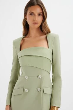FREJA Tailored Bandeau Blazer In Sage Green -Lavish Alice LA 271JT47 GRN 6047