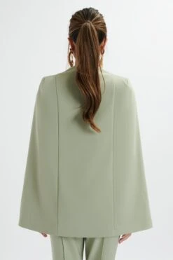 SKYE Belted Cape Blazer Jacket In Sage Green -Lavish Alice LA 271JT47 GRN 7666
