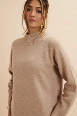 AMARI Knitted Cashmere Blend Jumper In Beige -Lavish Alice LA 271KN11 BEI 8403