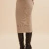 MARTINA Knitted Cashmere Blend Midi Skirt In Beige -Lavish Alice LA 271KN13 BEI 8434