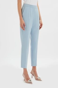 VANESSA Tapered Leg Trouser In Cornflower Blue