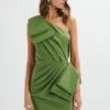 LANA Oversized Statement Bow Mini Dress In Green -Lavish Alice LA 272DS01 GRN 4471