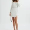 LIBERTY Diamante Trim Blazer Mini Dress In White