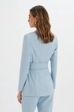 JASMIN Obi Belt Blazer With Flower Detail In Cornflower Blue -Lavish Alice LA 272JT43 BLU 3426