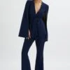 EMELIE Fit & Flare Trousers In Navy