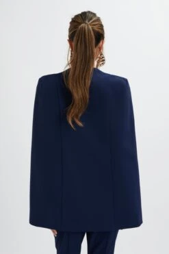 SKYE Belted Cape Blazer In Navy -Lavish Alice LA 272JT73 NVY 7032