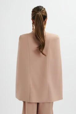 ZENDAYA Classic Cape Blazer Jacket In Camel -Lavish Alice LA 272JT74 CML 7165