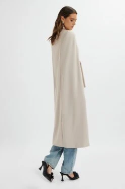 ALEXIA Longline Belted Cape Blazer In Stone -Lavish Alice LA 272JT77 BEI 7574