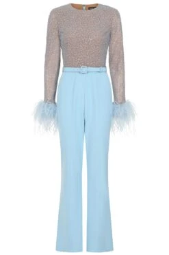 MYLA Beaded Sequin Jumpsuit In Baby Blue 14 MYLA Beaded Sequin Jumpsuit In Baby Blue -Lavish Alice LA 31JS29A BLU 1