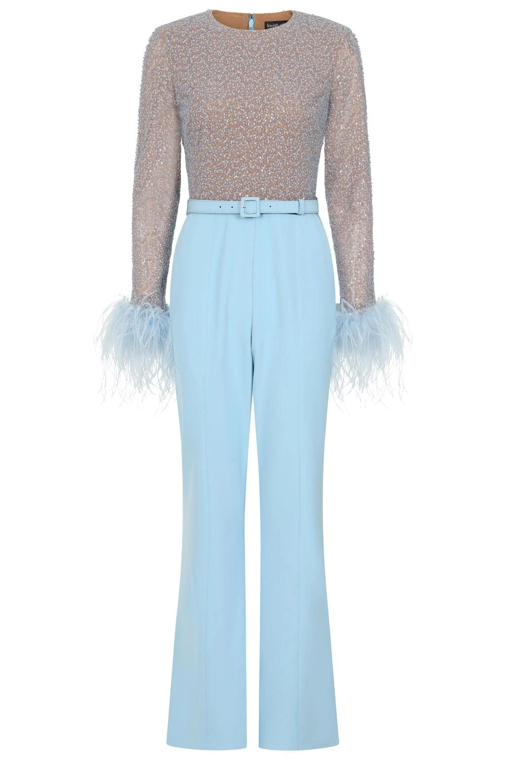 MYLA Beaded Sequin Jumpsuit In Baby Blue 8 MYLA Beaded Sequin Jumpsuit In Baby Blue - Image 6
