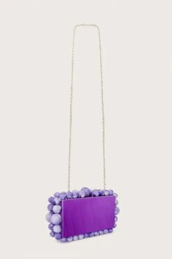 TIA Marbled Faux Pearl Box Clutch Bag In Purple -Lavish Alice LAVA240402 11