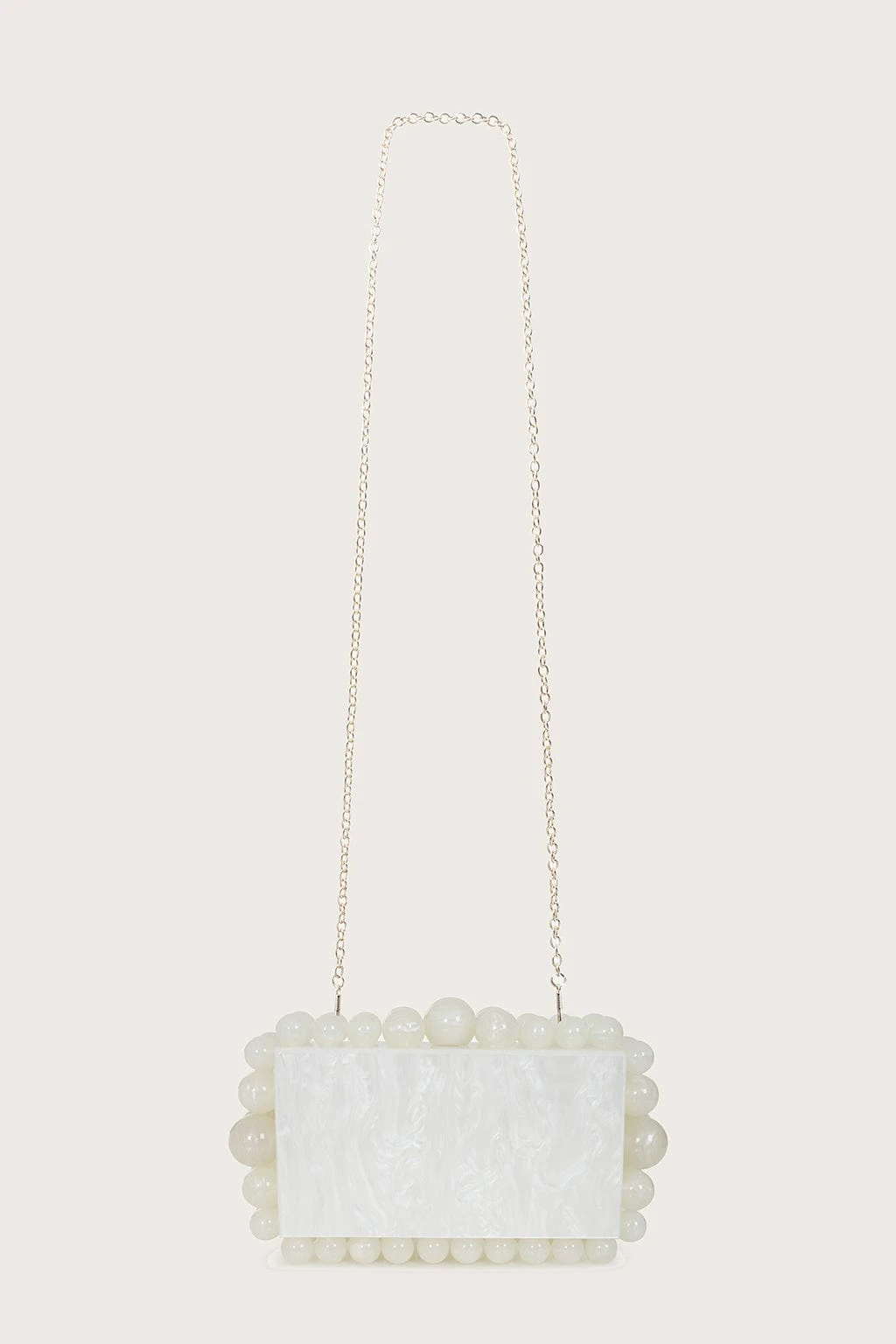 TIA Marbled Faux Pearl Box Clutch Bag In White 5 TIA Marbled Faux Pearl Box Clutch Bag In White - Image 3