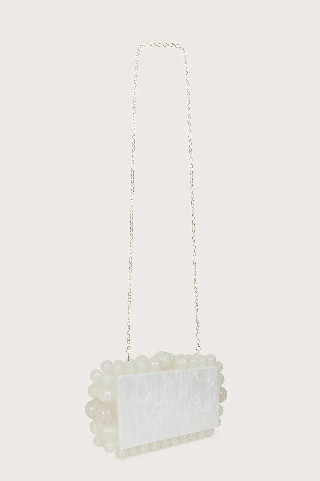 TIA Marbled Faux Pearl Box Clutch Bag In White 6 TIA Marbled Faux Pearl Box Clutch Bag In White - Image 4