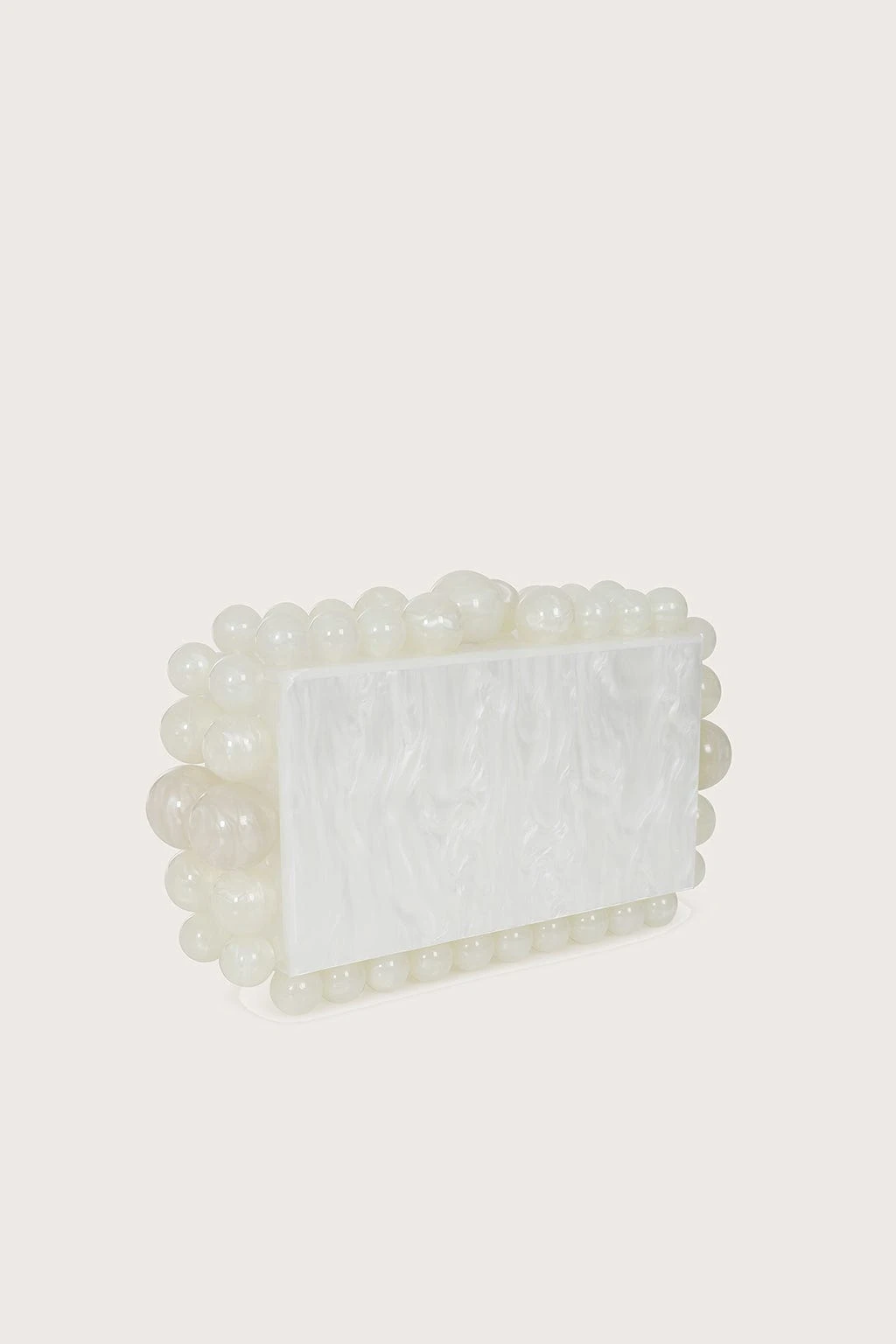 TIA Marbled Faux Pearl Box Clutch Bag In White 4 TIA Marbled Faux Pearl Box Clutch Bag In White - Image 2