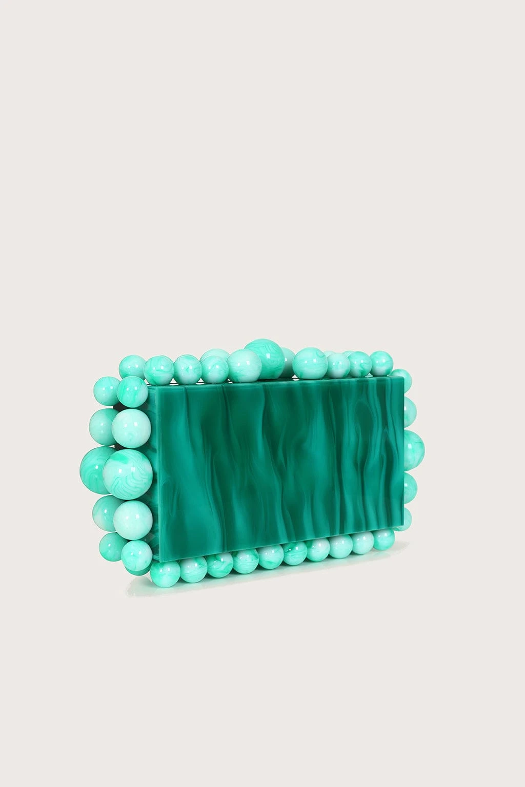 TIA Marbled Faux Pearl Box Clutch Bag In Green 4 TIA Marbled Faux Pearl Box Clutch Bag In Green - Image 2
