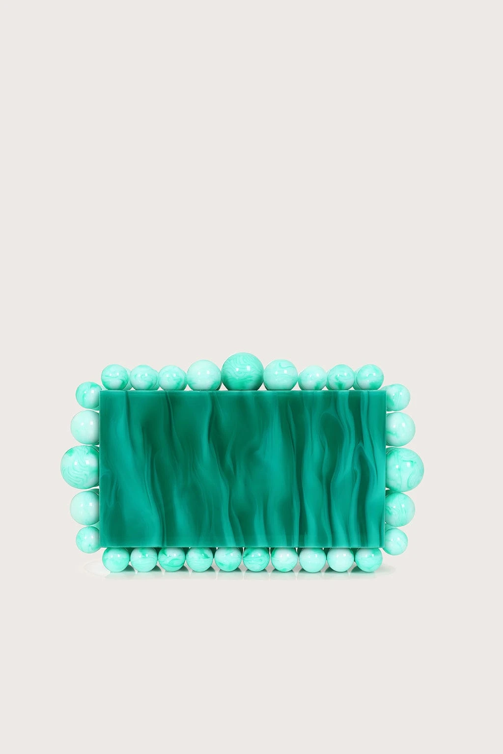 TIA Marbled Faux Pearl Box Clutch Bag In Green 3 TIA Marbled Faux Pearl Box Clutch Bag In Green