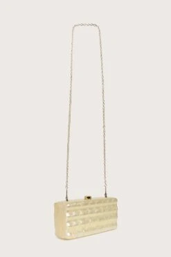 CLARETTA Ridged Box Clutch Bag In Ivory -Lavish Alice LAVA BAGS 240110 9