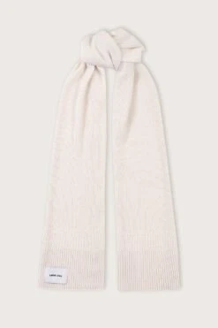 ZOHA Knitted Cashmere Blend Scarf In Sand