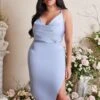 LILIANA Curve Cross Back Cowl Neck Midi Dress In Cornflower Blue -Lavish Alice LA SPRING22 CAMPAIGN 114730 8ac94af9 2c85 4e93 ba8b 893f2363e4f2