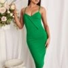 SOPHIE Origami Folded Ponte Midi Dress In Spring Green -Lavish Alice LA SPRING22 ECOM 109217