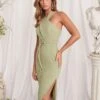 LYDIA Cross Neck Corset Midi Dress In Sage -Lavish Alice LA SPRING22 ECOM 112363