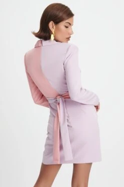 ELLIE Colour Block Blazer Wrap Mini Dress In Lilac & Pink -Lavish Alice LA WINTER22 ECOM 19478