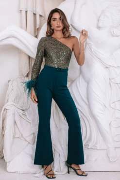 MARYNA One Shoulder Beaded Jumpsuit In Emerald 8 MARYNA One Shoulder Beaded Jumpsuit In Emerald -Lavish Alice MARYNA 1